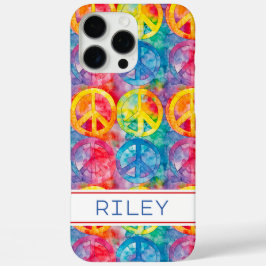 Groovy Retro Hippie Vredesteken Persoonlijk iPhone 16 Pro Max Hoesje