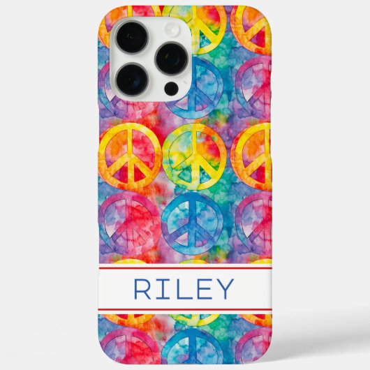Groovy Retro Hippie Vredesteken Persoonlijk Case-Mate iPhone Case (Achterkant)