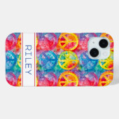 Groovy Retro Hippie Vredesteken Persoonlijk Case-Mate iPhone Case (Achterkant (horizontaal))