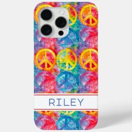 Groovy Retro Hippie Vredesteken Persoonlijk iPhone 15 Pro Max Hoesje