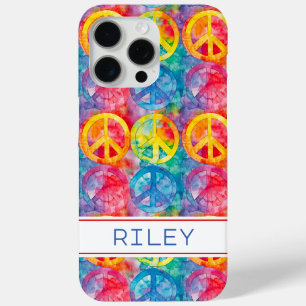 Groovy Retro Hippie Vredesteken Persoonlijk iPhone 15 Pro Max Hoesje