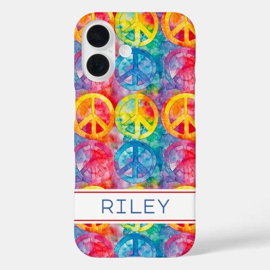 Groovy Retro Hippie Vredesteken Persoonlijk Case-Mate iPhone Case (Achterkant)