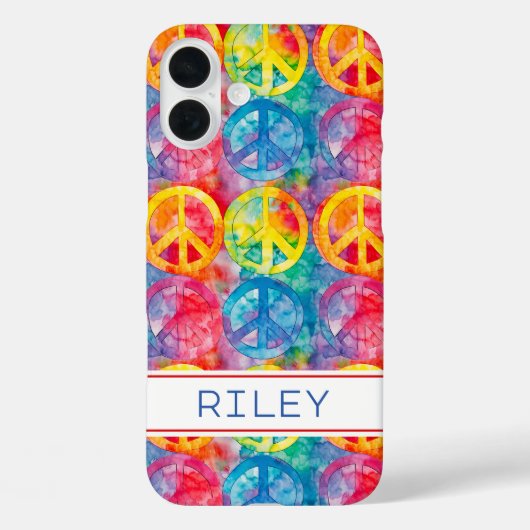 Groovy Retro Hippie Vredesteken Persoonlijk Case-Mate iPhone Case (Achterkant)