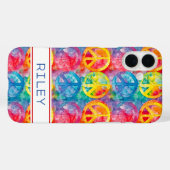 Groovy Retro Hippie Vredesteken Persoonlijk Case-Mate iPhone Case (Achterkant (horizontaal))