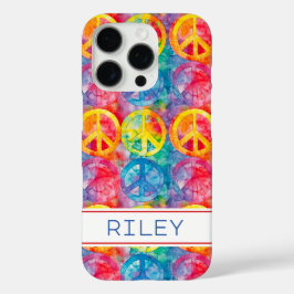 Groovy Retro Hippie Vredesteken Persoonlijk iPhone 16 Pro Hoesje