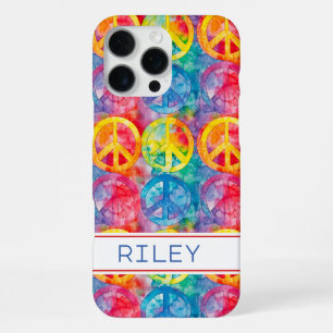 Groovy Retro Hippie Vredesteken Persoonlijk iPhone 16 Pro Max Hoesje