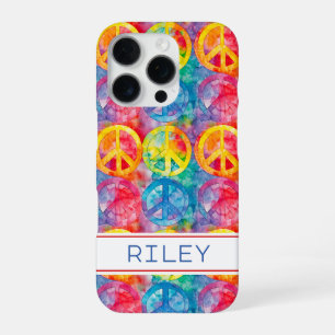 Groovy Retro Hippie Vredesteken Persoonlijk iPhone 16 Pro Hoesje