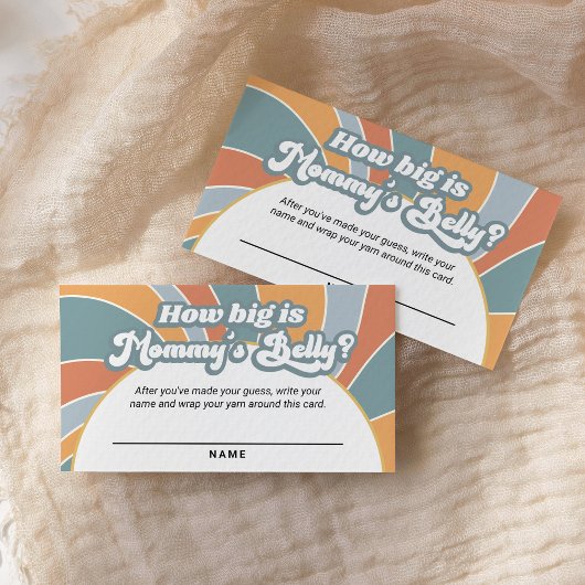 Groovy Retro Hoe groot is mama's Belly-raad Notitiekaartje