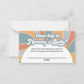 Groovy Retro Hoe groot is mama's Belly-raad Notitiekaartje (Voorkant)