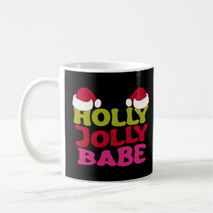 Groovy Retro Holly Xmas Jolly Babe Koffiemok