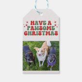 Groovy Retro Hond Foto Pawsome Christmas Cadeaulabel (Voorkant)