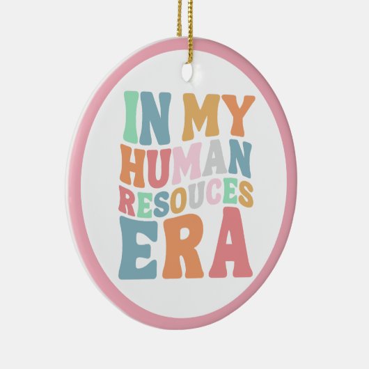 Groovy Retro Human Resources Era Professioneel Cad Keramisch Ornament (Rechts)