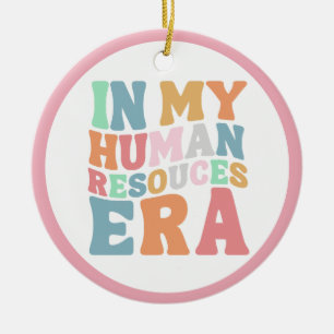Groovy Retro Human Resources Era Professioneel Cad Keramisch Ornament