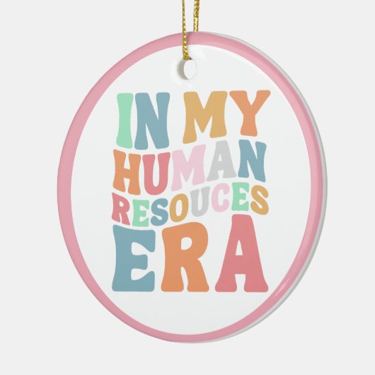 Groovy Retro Human Resources Era Professioneel Cad Keramisch Ornament (Links)