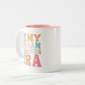 Groovy Retro Human Resources Era Professioneel Cad Tweekleurige Koffiemok (Voorkant links)