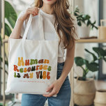 Groovy Retro Human Resources is mijn vibe, HR Tote Bag<br><div class="desc">Groovy,  jaren 70 retro 'Human Resources Is My Vibe' tas voor HR-professionals.</div>