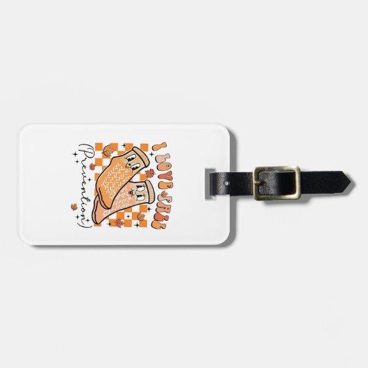 Groovy Retro I Love Herfst Prevention Funny Bagagelabel (Voorkant horizontaal)
