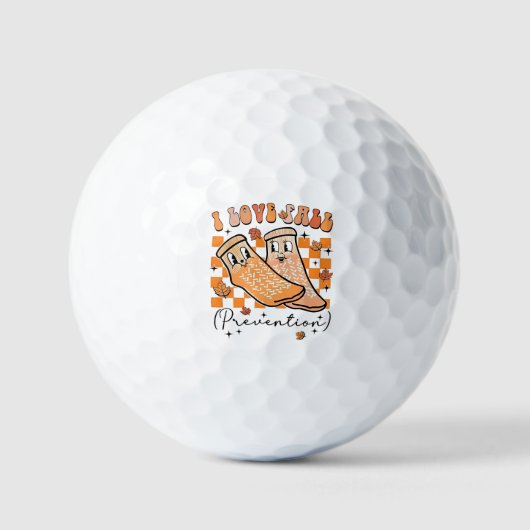 Groovy Retro I Love Herfst Prevention Funny Golfballen (Voorkant)