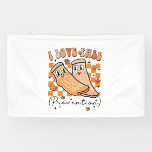 Groovy Retro I Love Herfst Prevention Funny Spandoek