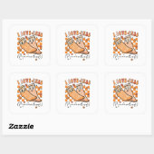Groovy Retro I Love Herfst Prevention Funny Vierkante Sticker (Vel)