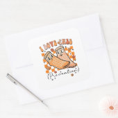 Groovy Retro I Love Herfst Prevention Funny Vierkante Sticker (Envelop)