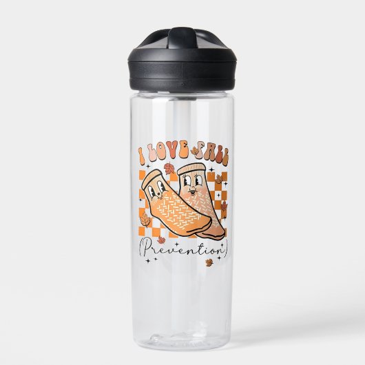 Groovy Retro I Love Herfst Prevention Funny Waterfles (Voorkant)