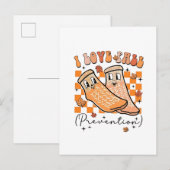 Groovy Retro I Love Valpreventie Grappig Aankondigingskaart (Voorkant / Achterkant)