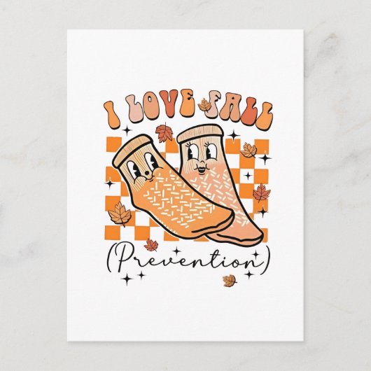 Groovy Retro I Love Valpreventie Grappig Aankondigingskaart (Voorkant)