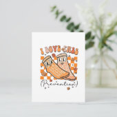 Groovy Retro I Love Valpreventie Grappig Aankondigingskaart (Staand voorkant)