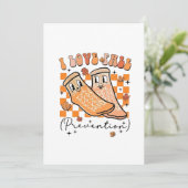 Groovy Retro I Love Valpreventie Grappig  Bedankkaart (Staand voorkant)