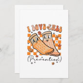 Groovy Retro I Love Valpreventie Grappig  Bedankkaart (Voorkant / Achterkant)