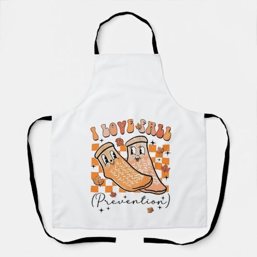 Groovy Retro I Love Valpreventie Grappig Schort (Voorkant)