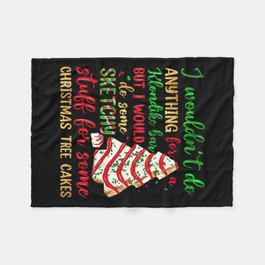 Groovy Retro I'd Do Sketchy Stuff For Christmas Tr Fleece Deken (Voorkant (Horizontaal))