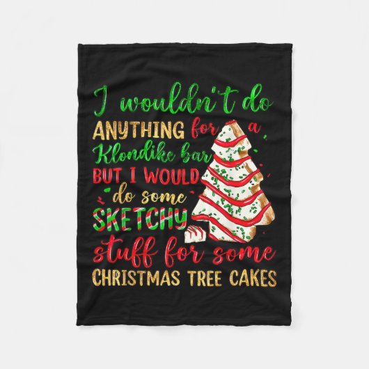 Groovy Retro I'd Do Sketchy Stuff For Christmas Tr Fleece Deken (Voorkant)