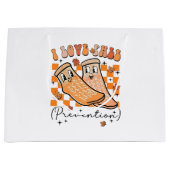 Groovy Retro Ik Hou van Valpreventie Grappig Groot Cadeauzakje (Voorkant)