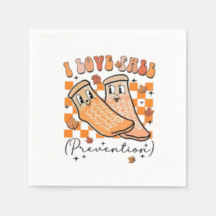 Groovy Retro Ik Hou van Valpreventie Grappig  Servet