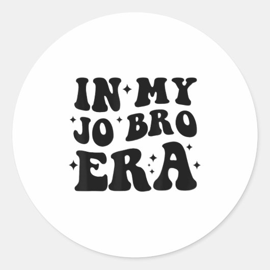 Groovy Retro In My Jo Bro Era Funny Womens Mens Ronde Sticker (Voorkant)