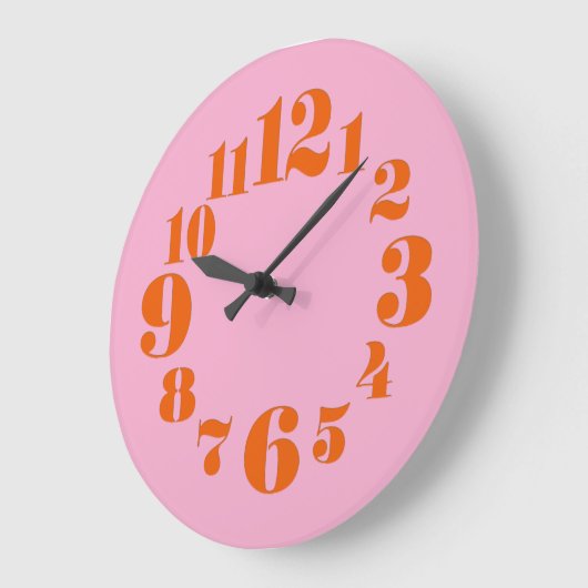 Groovy /Retro jaren 1970 Sinaasappel en Roze Grote Klok (Hoek)