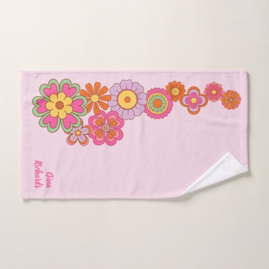Groovy Retro Jaren 60 Hippie Badhanddoek Bad Handdoek (Handdoek)