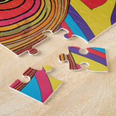 Groovy Retro Jigsaw puzzel (Zijkant)