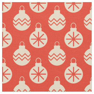 Groovy Retro Kerst Bauble Decorations Rood Stof