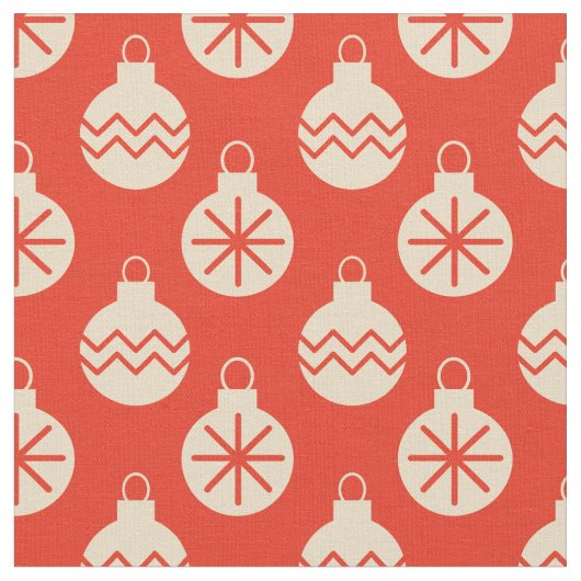 Groovy Retro Kerst Bauble Decorations Rood Stof (Close Up)