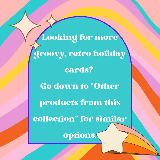 Groovy Retro Kerstbomen Patroon Foto Lijst Feestdagenkaart