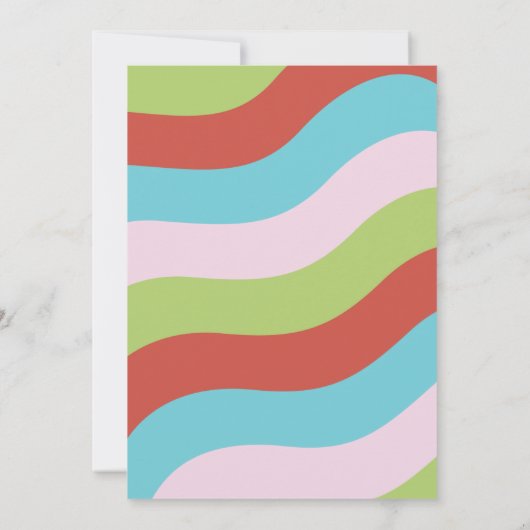 Groovy Retro kerstfeest uitnodiging (Achterkant)