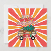 Groovy retro kerstfeestay Kaart (Voorkant)