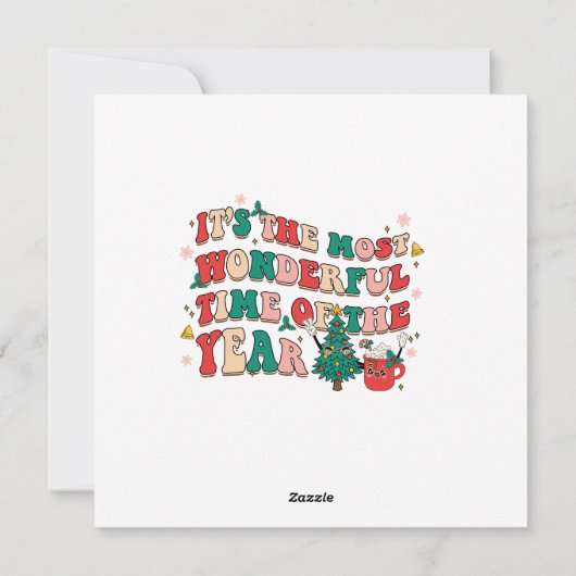 Groovy retro kerstfeestay Kaart (Achterkant)