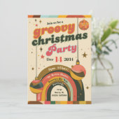 Groovy Retro Kerstkaarten – Geïnspireerd door de j Kaart (Staand voorkant)