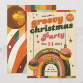 Groovy Retro Kerstkaarten – Geïnspireerd door de j Kaart (Voorkant / Achterkant)