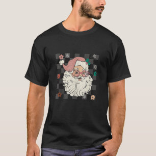 Groovy Retro Kerstman Kerstboom Kerstmis Jongens T-shirt