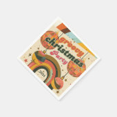 Groovy Retro Kerstmis 70s Geïnspireerd Servet (Hoek)